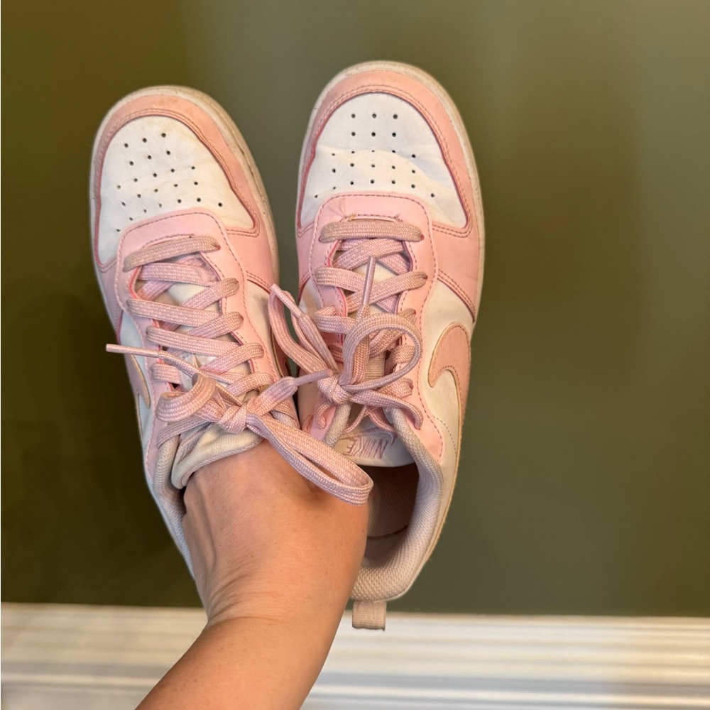 Nike Kids Pink and White Sneakers